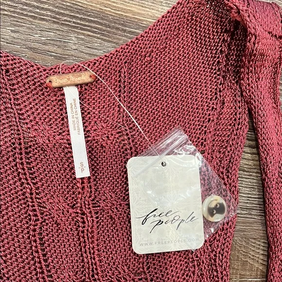 Free People Red Knit Tank Top NWT - Picture 7 of 7